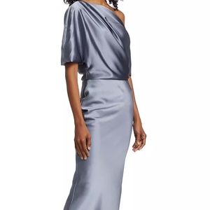 Amsale draped midi dress
